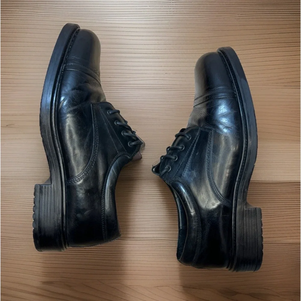 G.H. Bass & Co 6033 Made in Italy Men's 11M Black Leather Oxford Dress Shoes